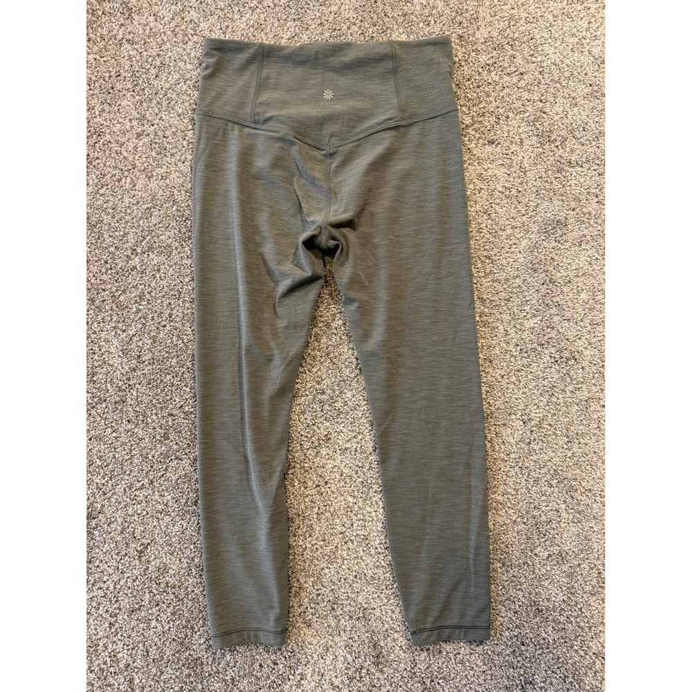 Athleta Leggings Womens Medium Green Elation 7/8 Tight Ultra High Rise Heathered - Picture 2 of 9